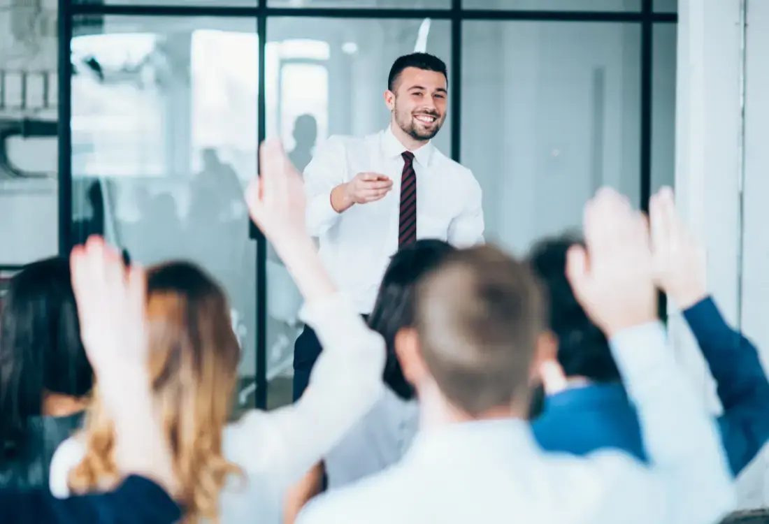 A training session within a large organisation  